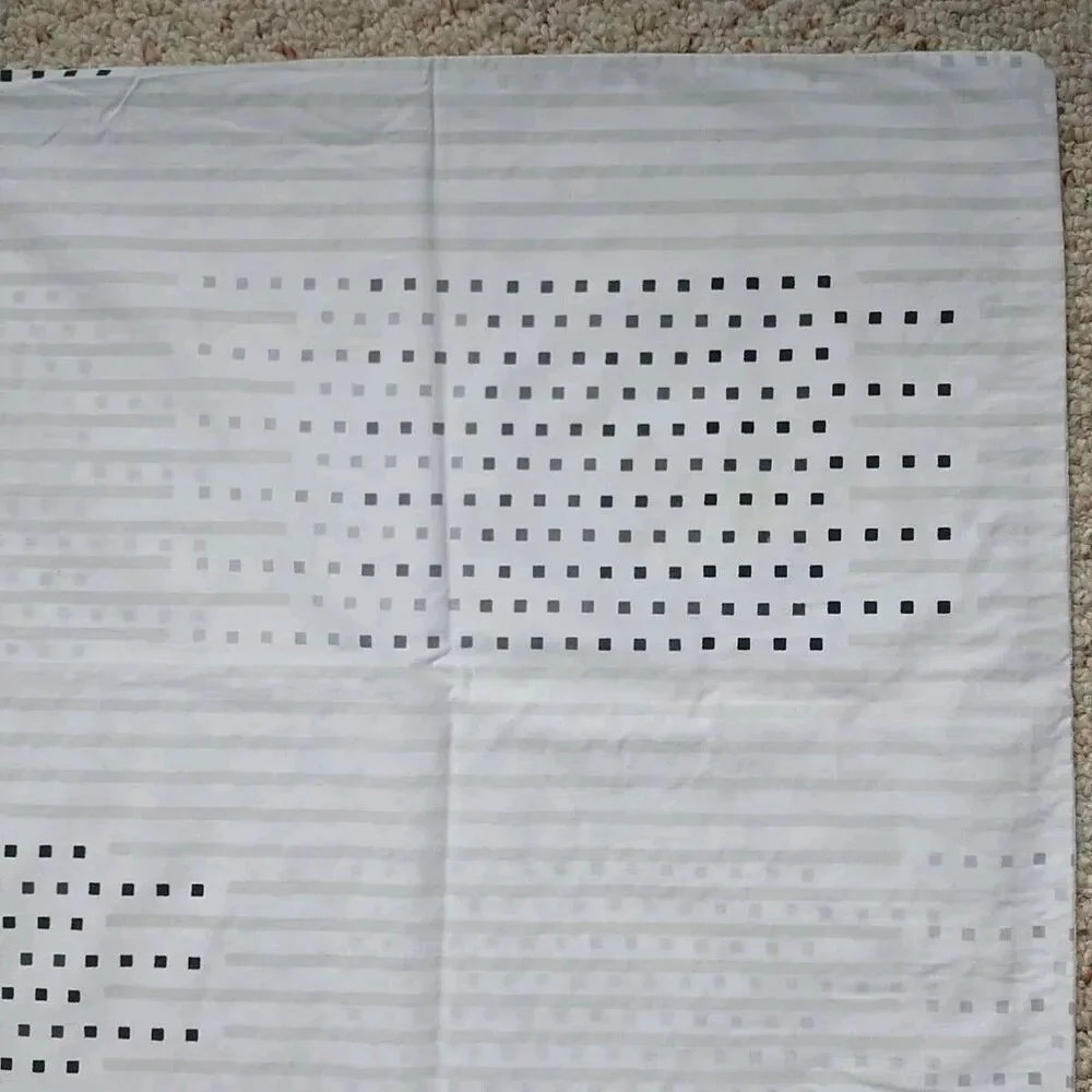 VTG Dan River Pillowcase King Size Cotton White Gray Geometric Contempory 3x